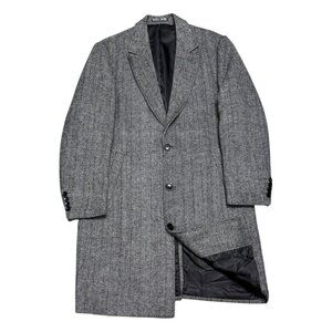 PAUL JONES Wool Blend Luxury Designer Trench Business Casual Coat Mens Large